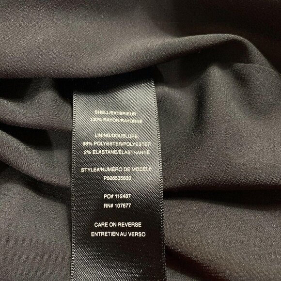 Alice + Olivia Womens Small Abstract A-Line Dress Navy Tan Rayon EUC - Picture 9 of 9